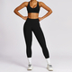 zipper Long Sleeve Yoga Set With Sports Bra And Leggings