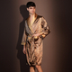 thin Ice Silk Bathrobe For Men - Summer Loungewear With Printed Design