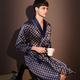thin Ice Silk Bathrobe For Men - Summer Loungewear With Printed Design
