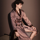 thin Ice Silk Bathrobe For Men - Summer Loungewear With Printed Design