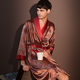 thin Ice Silk Bathrobe For Men - Summer Loungewear With Printed Design