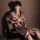 thin Ice Silk Bathrobe For Men - Summer Loungewear With Printed Design