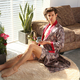 plus Size Satin Bathrobe Shorts Set With Ice Silk Pajamas