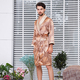 plus Size Satin Bathrobe Shorts Set With Ice Silk Pajamas