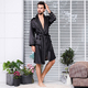 plus Size Satin Bathrobe Shorts Set With Ice Silk Pajamas