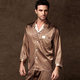 thin Ice Silk Long-Sleeved Pajama Set For Men