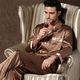 thin Ice Silk Long-Sleeved Pajama Set For Men