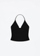 triangle Cup Halter V-Neck Backless Crop Top