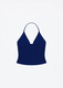 triangle Cup Halter V-Neck Backless Crop Top