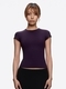 elastic Waist Tight Fit Round Neck Short Sleeve T-Shirt