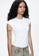 elastic Waist Tight Fit Round Neck Short Sleeve T-Shirt
