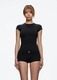 elastic Waist Tight Fit Round Neck Short Sleeve T-Shirt