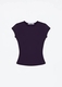 elastic Waist Tight Fit Round Neck Short Sleeve T-Shirt
