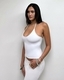 baby Blue Strap Halter Neck U-Neck Solid Color Vest Top