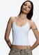 baby Blue Strap Halter Neck U-Neck Solid Color Vest Top