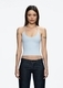 baby Blue Strap Halter Neck U-Neck Solid Color Vest Top
