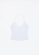 baby Blue Strap Halter Neck U-Neck Solid Color Vest Top