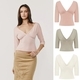 v-Neck Pleated Mid-Sleeve Top With High-Waisted Pleated Slit Midi Skirt