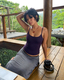 women's Fitted Camisole Tank Top - Thin Strap Sleeveless Stretchy Casual Sportswear