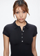 slim Fit Polo Neck Tank Top Short Sleeve Baby Tee