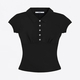 slim Fit Polo Neck Tank Top Short Sleeve Baby Tee