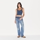 kim Cotton Rib Sleeveless Strapless Slim Fit Tank Top