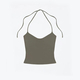 solid Color Elastic Strap Backless Tank Top