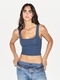 kim Cotton Rib Tank Top Sleeveless Strapless Slim Fit