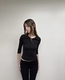 long Sleeve Cherry Red T-Shirt Tight Fit High Neck Base Top