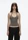 clay Grey Basic Style Vest Top With Neck Strap
