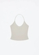 clay Grey Basic Style Vest Top With Neck Strap