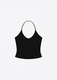 clay Grey Basic Style Vest Top With Neck Strap