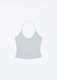 clay Grey Basic Style Vest Top With Neck Strap