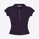 black Polo Neck Slim Fit Short Sleeve Top