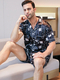 men's Two Piece Pajama Set Summer Short Sleeve Shorts Checkered Print Sleepwear