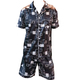 men's Two Piece Pajama Set Summer Short Sleeve Shorts Checkered Print Sleepwear