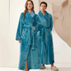 coral Fleece Long Kimono Bathrobe For Couples