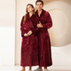 coral Fleece Long Kimono Bathrobe For Couples