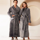coral Fleece Long Kimono Bathrobe For Couples