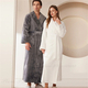 coral Fleece Long Kimono Bathrobe For Couples