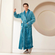 coral Fleece Long Kimono Bathrobe For Couples