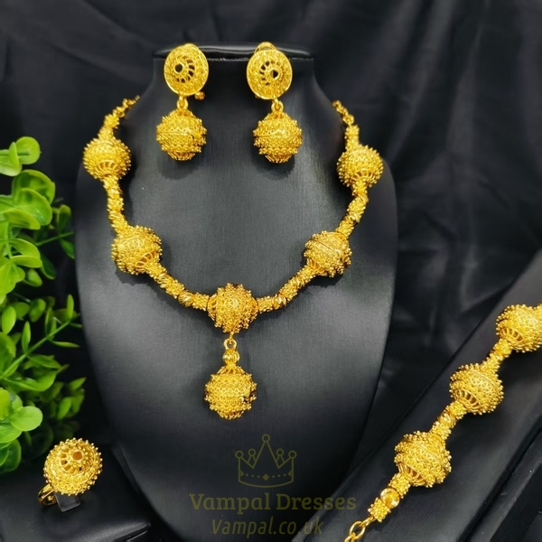 middle East Bridal Wedding Flower Jewelry Four-Piece Set