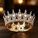 full Round Rhinestone Bridal Tiara Wedding Headpiece