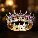 full Round Rhinestone Bridal Tiara Wedding Headpiece