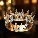 full Round Rhinestone Bridal Tiara Wedding Headpiece