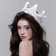 fairycore Princess White Pom-Pom Crown Hat Hair Accessory