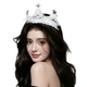 fairycore Princess White Pom-Pom Crown Hat Hair Accessory