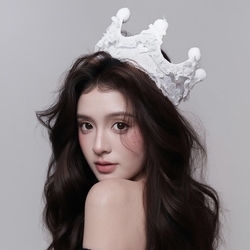 White Pom-Pom Crown (Ea1754)