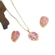 gold Stainless Steel Leaf Insect Jewelry Set