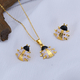 gold Stainless Steel Leaf Insect Jewelry Set